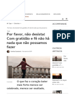 Por Favor, Não Desista! Com Gratidão e Fé Não Há Nada Que Não P