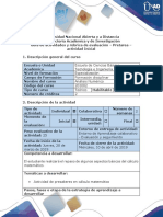 Guía de Actividades y Rúbrica de Evaluación -Pre Tarea- Desarrollar Actividad de Presaberes