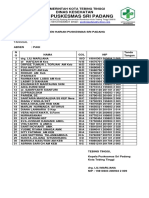 Daftar Hadir Puskesmas Sri Padang