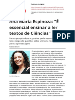 Ana Maria Espinoza: é essencial ensinar a ler textos de Ciências