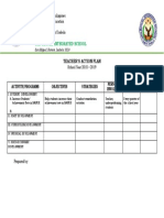 San Miguel Integrated School: Teacher'S Action Plan