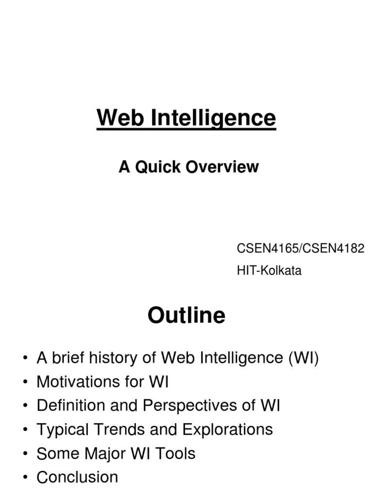 Overview of Web Intelligence Concepts | PDF | Application Programming ...