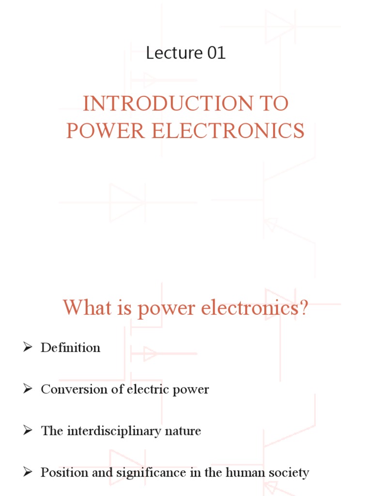 Lecture 01 - Introduction To Power Electroncis | PDF | Power ...