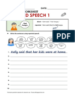 Reported Speech 1: Grammar Worksheet
