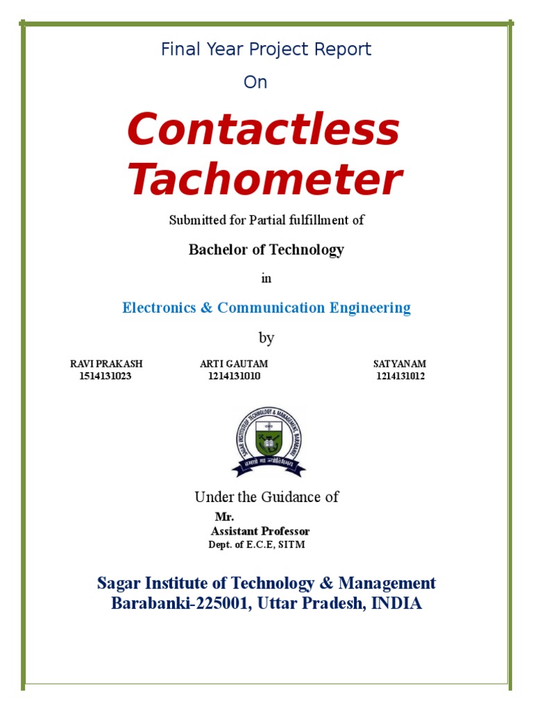 Contactless Tachometer Project Report | PDF