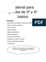 Material para Prueba de 3º y 4º Básico