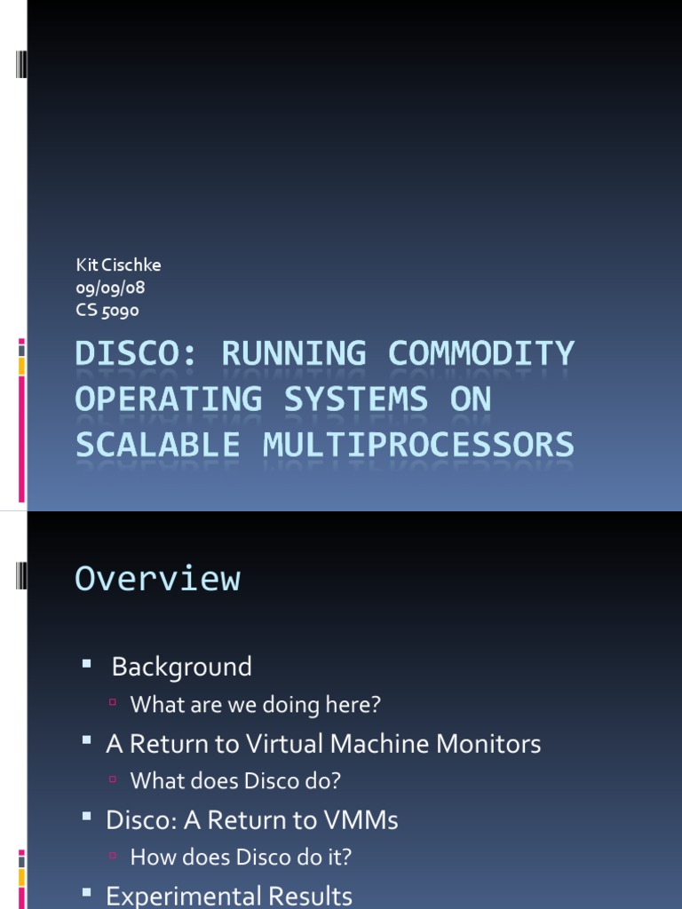 Disco | PDF | Operating System | Central Processing Unit