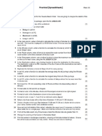 Practical (Spreadsheets) : ICT Class: 11