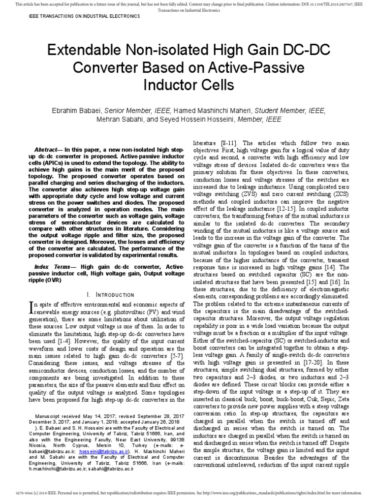 High Gain DC-DC Converter Design | PDF | Inductor | Inductance