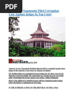 Sri Lanka Nagananda Filed Corruption Case Against Judges in Top Court
