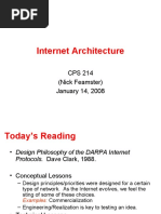 Internet Architecture: CPS 214 (Nick Feamster) January 14, 2008