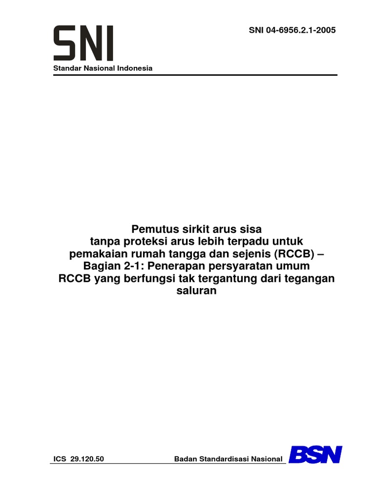 Standar RCCB untuk Rumah Tangga | PDF