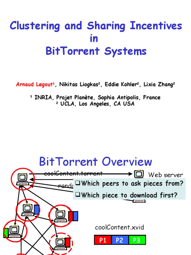 BitTorrent Clustering & Sharing Incentives | PDF | Areas Of Computer ...