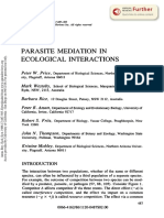Parasite Mediation in Ecological Interactions: Ann. Rev. Ecol. Syst. 1986. 17:487-505