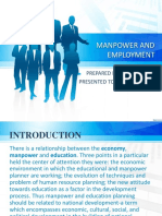 Manpower and Employment: Prepared By: Ridaa Fatima Presented To: Miss Ambreen