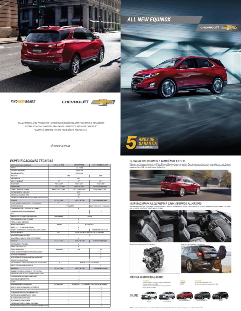 Equinox ficha tecnica pdf tracci n en las cuatro ruedas airbag
