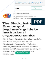 The Blockchain Economy A Beginner's Guide To Institutional Cryptoeconomics