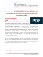 A Study On Effect of Internet Advertising On Consumer Behaviourwith Special Reference To Coimbatore