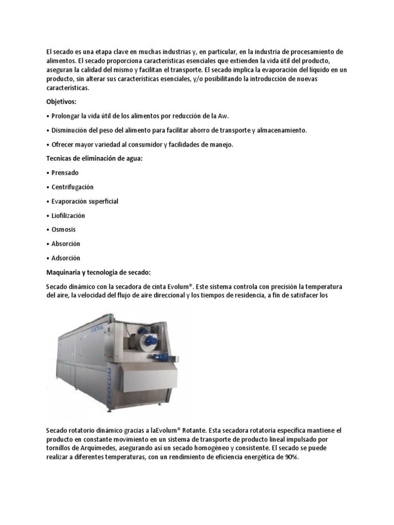 Secado | PDF | Evaporación | Transporte