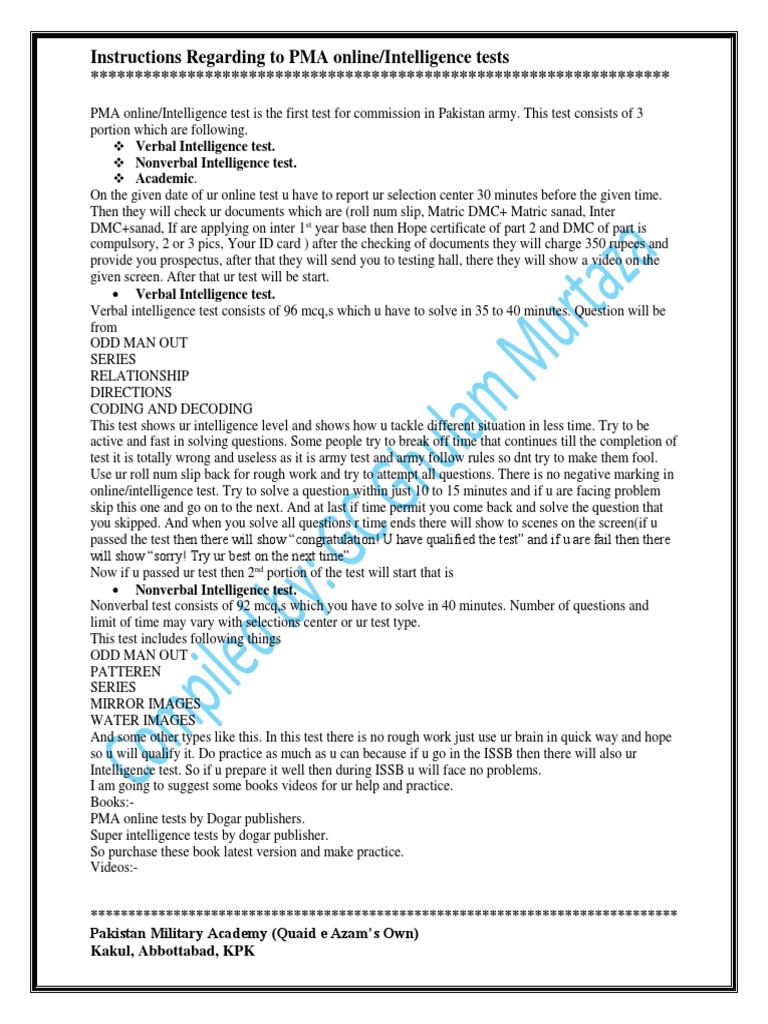 Instructions Regarding Test | PDF | Learning | Cognitive Science