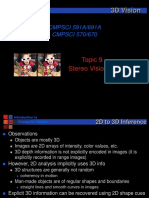 3D Vision: Topic 9 Stereo Vision (I)