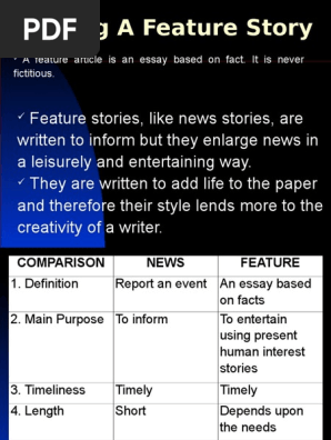 Feature & Sci-Tech Writing