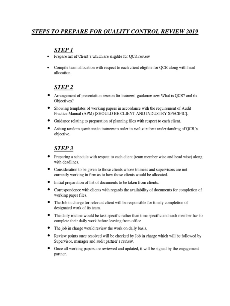 Quality Control Review Procedure PDF