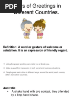 Ways of Greetings in Different Countries