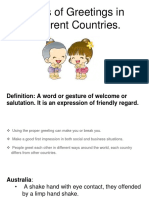 Ways of Greetings in Different Countries