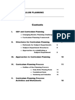 9: Curriculum Planning: I. SDP and Curriculum Planning 3 II. Structures For Curriculum Planning 6