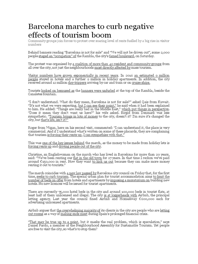 Barcelona Marches To Curb Negative Effects Of Tourism Boom – VYIEML