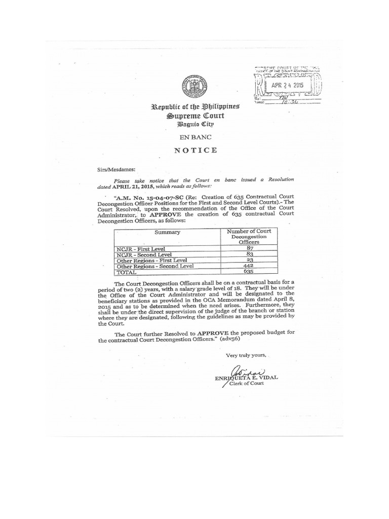 Court Decongestion Officer PDF