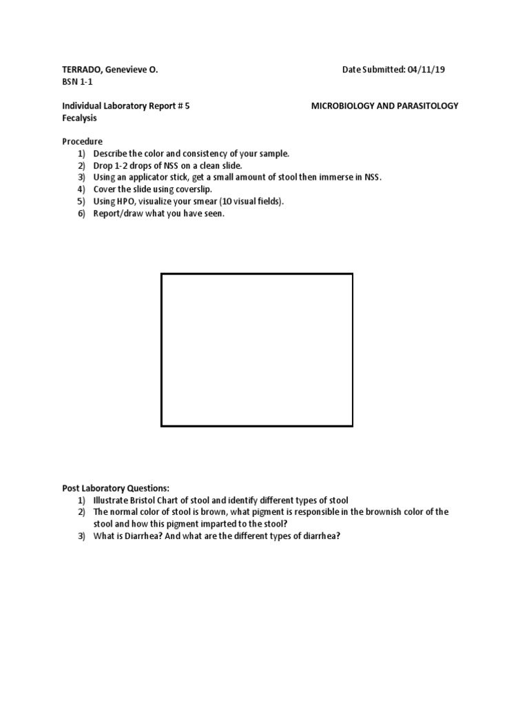 Fecalysis Report: Stool Analysis & Diarrhea Types | PDF | Human Feces ...