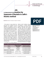 Interference With Creatinine Estimation by Impenem Cilastatin in Jaffes Kinetic Method