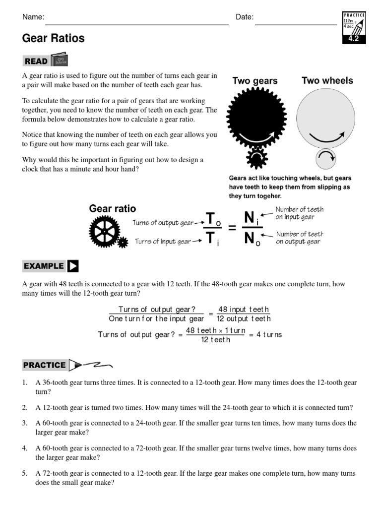 Gear Ratios PDF Gear Mechanical Engineering