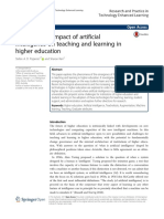 Exploring The Impact of Artificial Intelligence On Teaching and Learning in Higher Education