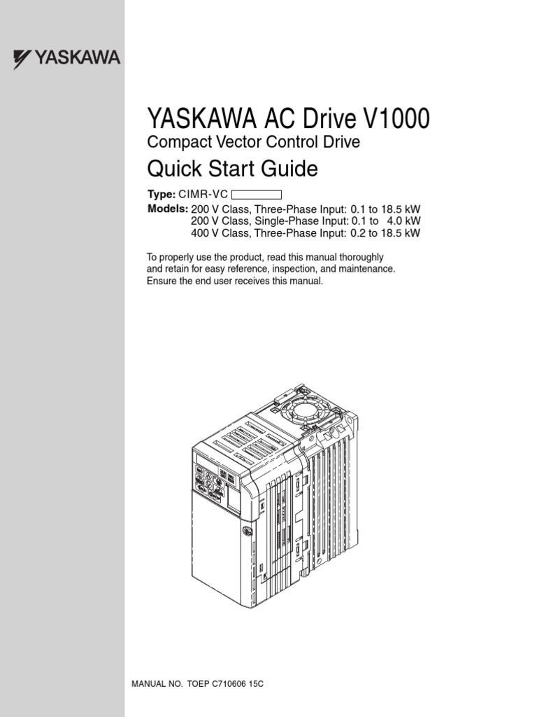 Yaskawa V1000 CIMR VC Guide PDF | PDF | Power Supply | Electrical.
