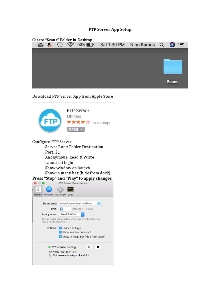 Mac FTP Server Setup Guide | PDF