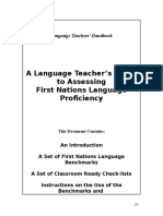 A Language Teacher's Guide To Assessing First Nations Language Proficiency