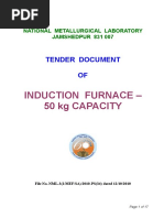 Induction Furnace - 50 KG Capacity: Tender Document OF