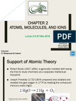 Atoms, Molecules, and Ions: Lecture # 6 (07-Mar-2019)