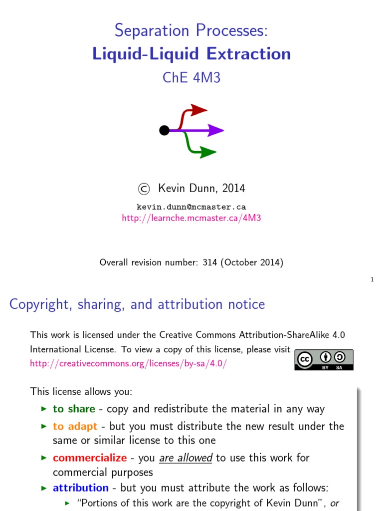 2014 4M3 Liquid Liquid Extraction PDF | PDF | Solution | Physical Sciences