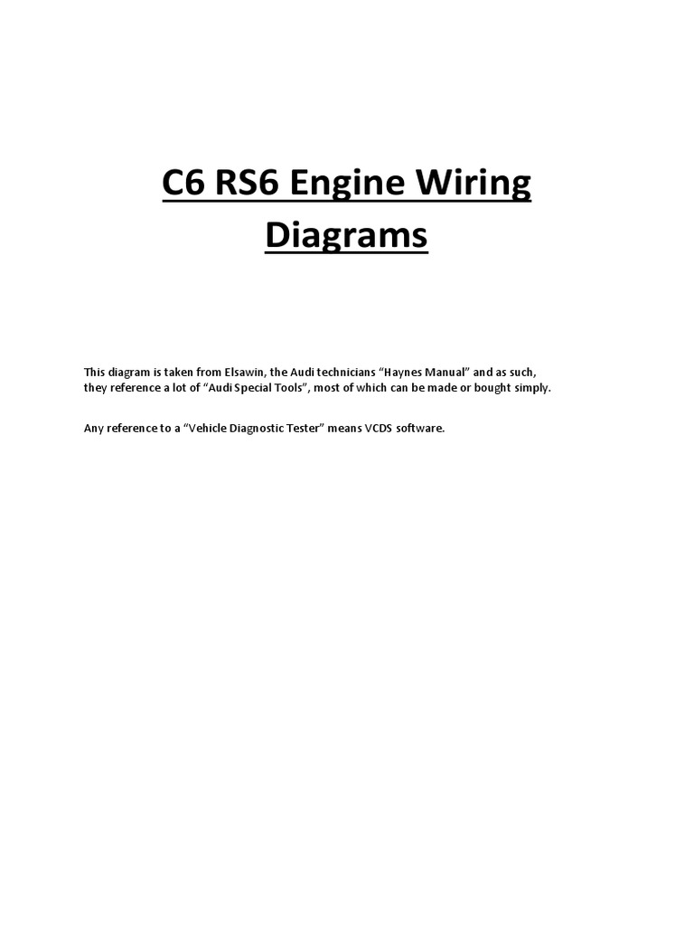 C6 RS6 Engine Wiring Diagrams PDF Ignition System Throttle