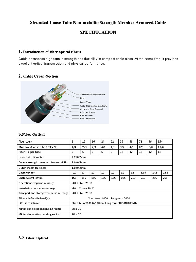 Direct Burial Optic Fiber Cable Specification KSD2019 PDF PDF