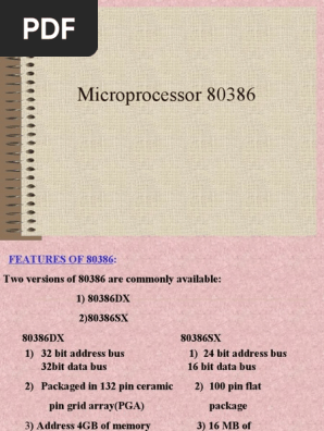 80386 Microprocessor Pdf