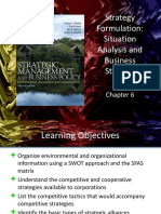 Strategy Formulation: Situation Analysis and Business Strategy
