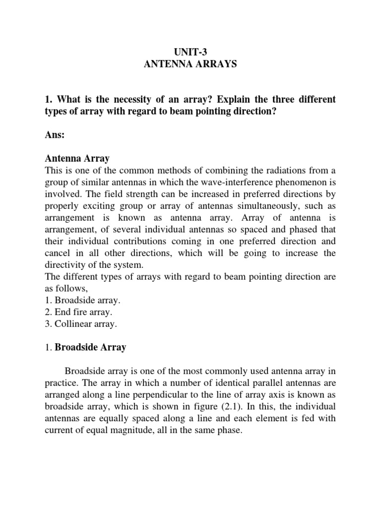 Antenna Arrays Pdf Antenna Radio Broadcast Engineering