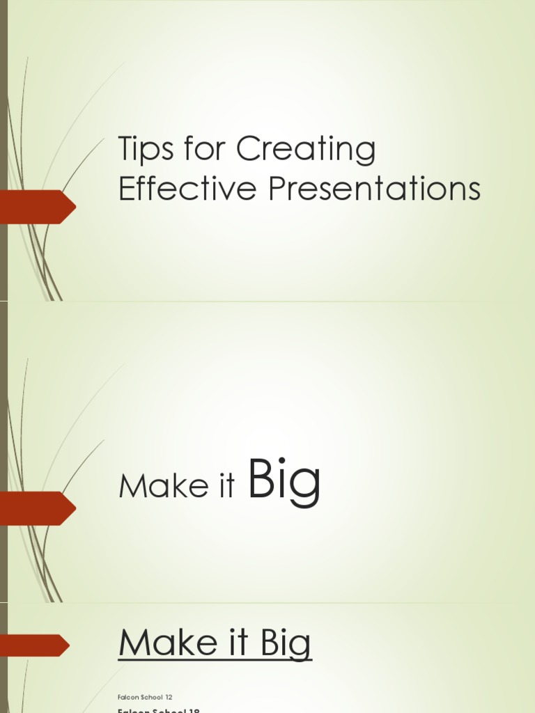 Effective Presentation Tips Guide | PDF | Sans Serif | Educational ...