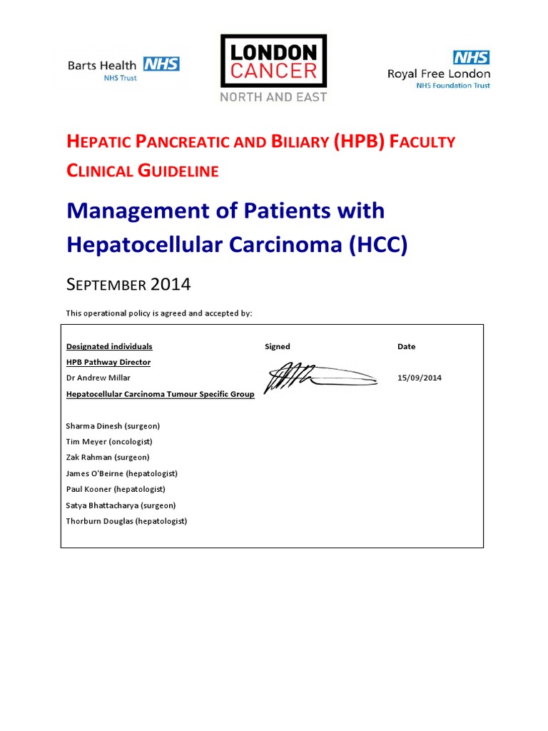 Management Of Patients With Hepatocellular Carcinoma Hcc H P B Hpb