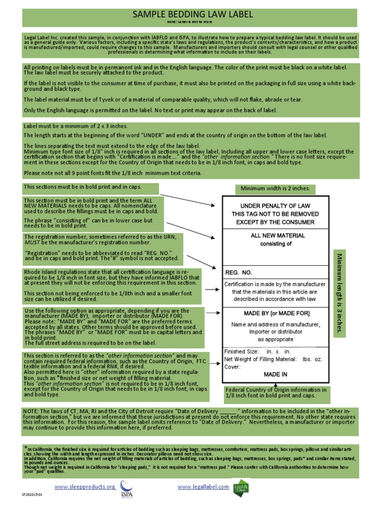 Uniform Law Labels Bedding and Furniture | PDF | Nature